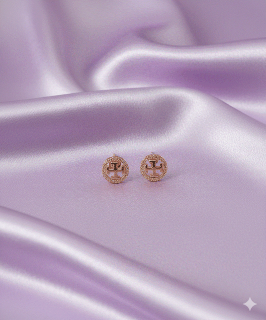 Designer Inspired Luxury CZ Intimate Jewelry Stud Earrings | Rose Gold Wedding Necklace Set Alternative for Office, Travel & Gift