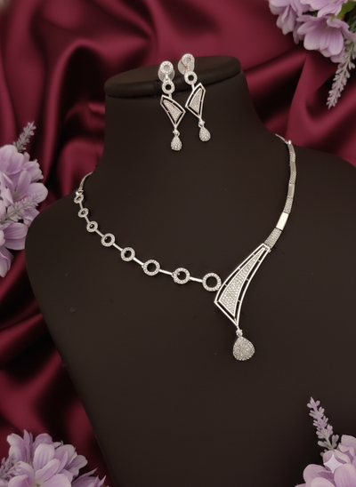 Silver-Plated Baguette CZ 'X' Cross Necklace | Dainty Minimalist Statement Jewelry | Miraasi Jewels