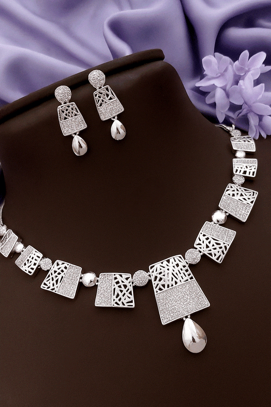 Luxury Emerald Green & Diamond-Cut CZ Wedding Necklace Set | Intimate Bridal Jewelry | Premium Anti-Tarnish Party Wear for Women - Miraasi Jewels